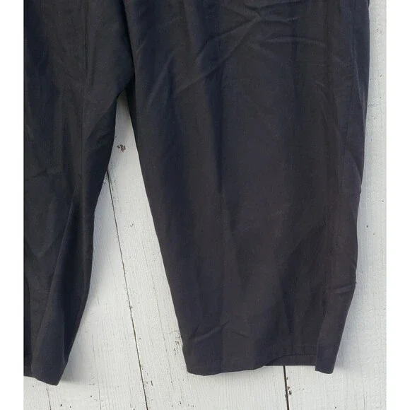 Eileen Fisher Womens Black Stretchy Waist Wide Leg Capri Pants Sz 1X